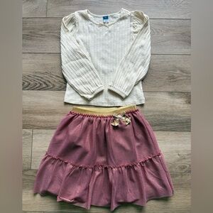 Old Navy Long-Sleeve Pointelle Top and Tutu Skirt Set for Toddler Girls
